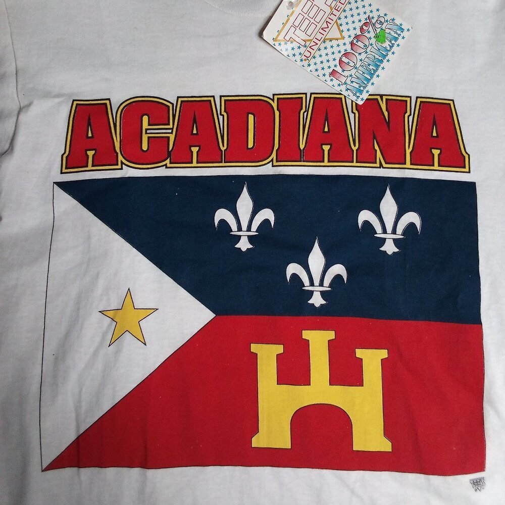 NWT Vintage Acadiana Cajun Flag T-Shirt